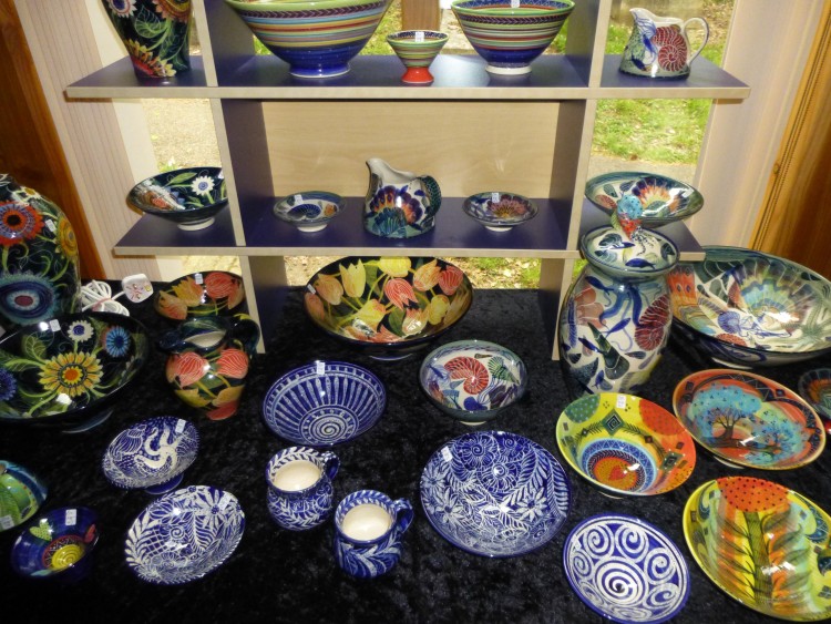 Some of Pru Green's ceramics on display at the 2014 Lexden Arts Festival