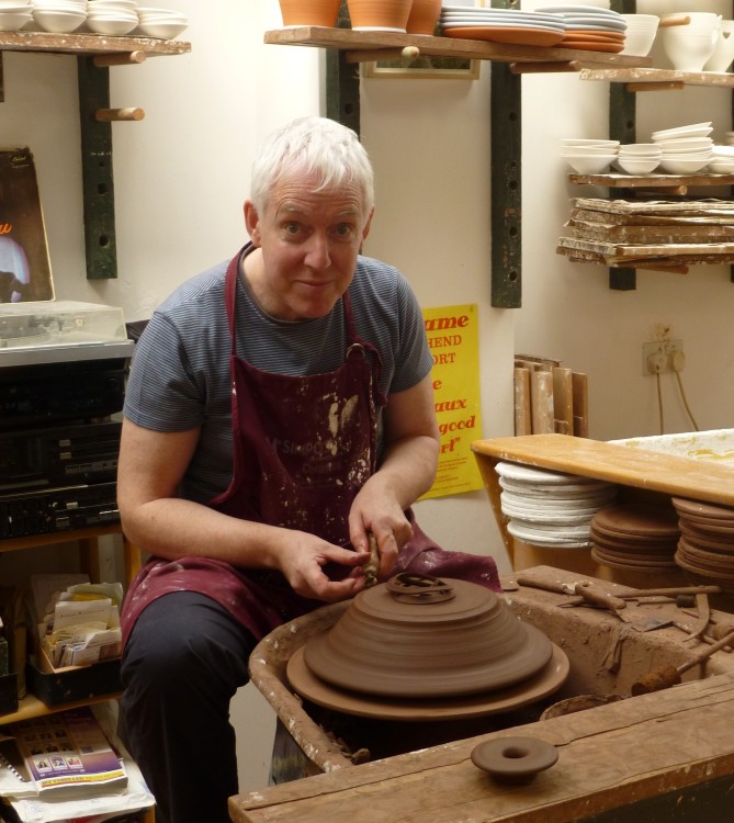 Richard Baxter in his studio at Old Leigh