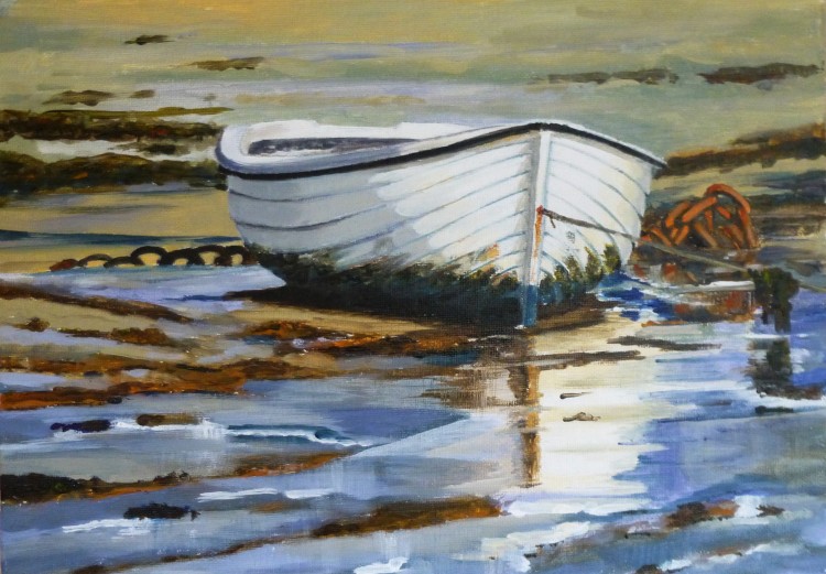 White Dinghy in the Mud