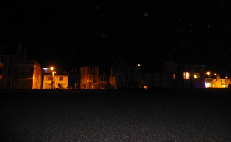 Aldeburgh after dark from the beach