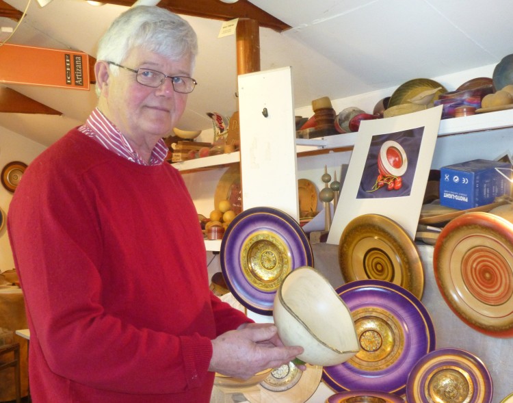 Dennis Hales in his 'display' studio, where he stores finished work