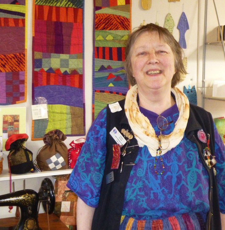 Helen Howes in her textile studio