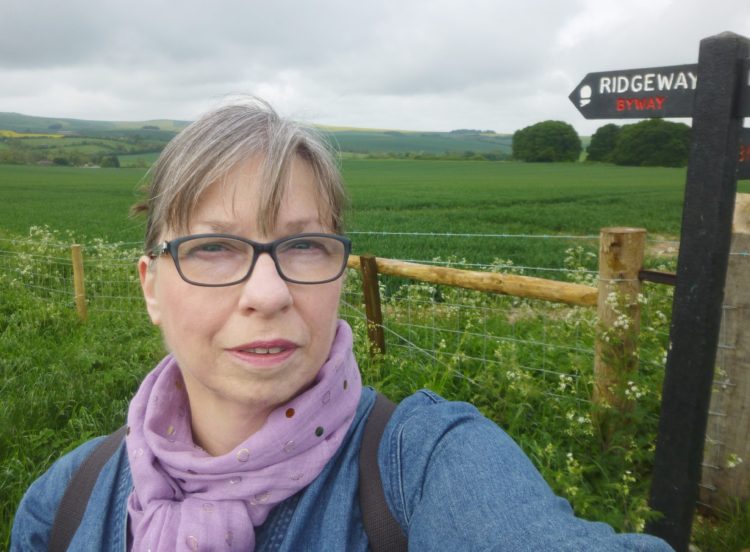 Here I am at the start of the Ridgeway, at Overton Hill