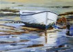 White Dinghy on the mud - Sally Pudney